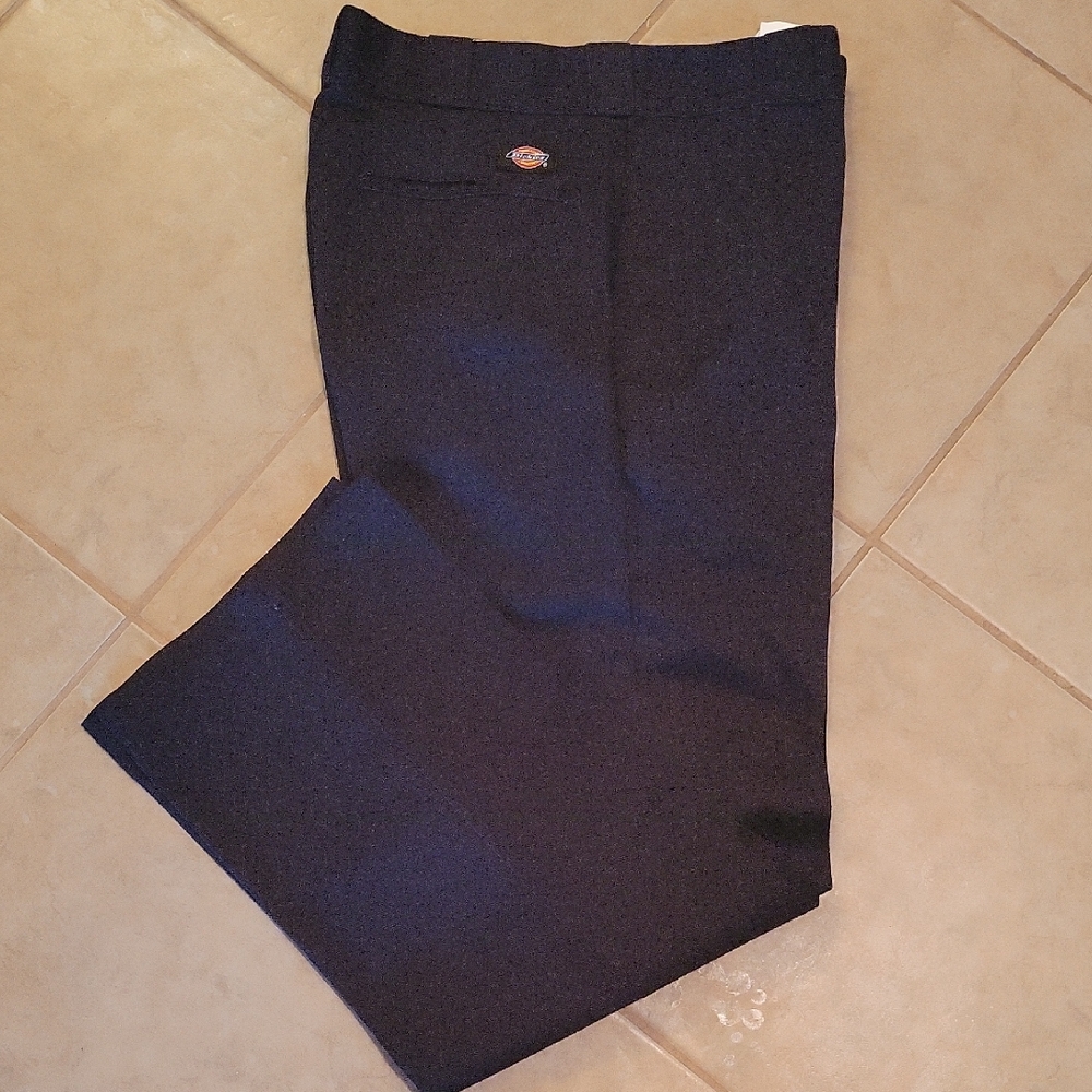 Dickies Black-Flat Front-Trousers